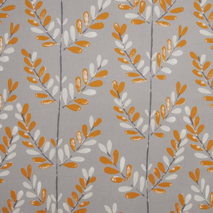 Dunelm By the Metre Scandi Sprig Terracotta Cotton Fabric Orange/White