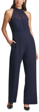 vince camuto tie waist crepe jumpsuit