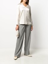 Thumbnail for your product : Peserico Silk V-Neck Long-Sleeve Blouse