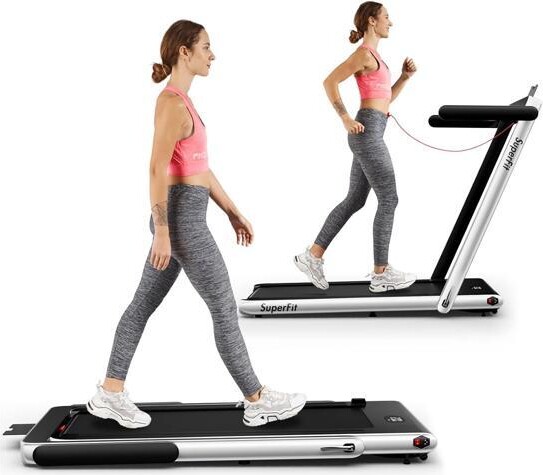 TUKO Goplus 2 in 1 Folding Treadmill, 2.25HP Superfit Under Desk Electric Treadmill, Installation-Free with Remote Control, APP Control and LED Display,...