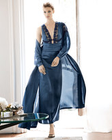 Thumbnail for your product : La Perla Ricamato Lace-Tulle Satin Gown, Blue