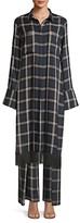 Thumbnail for your product : Mother of Pearl Delphine Fringed Plaid Tunic Shirt