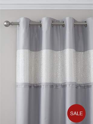 Catherine Lansfield Luxor Jacquard Lined Eyelet Curtains