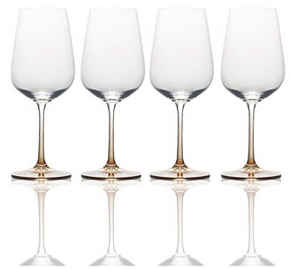 Mikasa Gianna Ombre Amber White Wine Glasses, Set of 4
