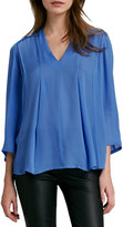 Thumbnail for your product : Halston Silk V-Neck Blouse