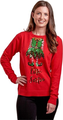 ladies red sparkly jumpers