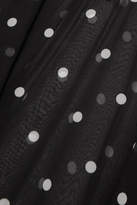 Thumbnail for your product : MSGM Pussy-bow Polka-dot Silk-chiffon Blouse - Black