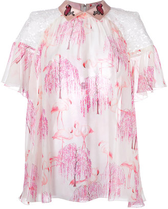 Giamba tree print blouse - women - Silk/Polyester/Sequin - 42