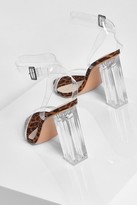 Thumbnail for your product : boohoo Wide Fit Clear Barely There Heels