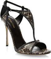 Thumbnail for your product : Sergio Rossi Crystal-Embellished Snakeskin Sandals