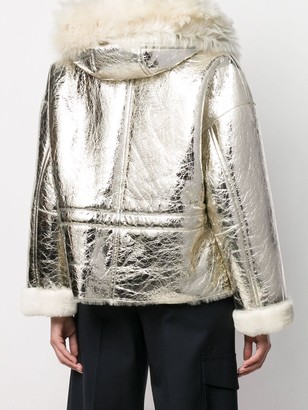 Yves Salomon Metallic Leather Jacket