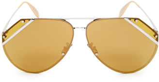 Alexander McQueen Couture Flat Lens Aviator Sunglasses