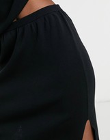 Thumbnail for your product : Y.A.S knitted midi skirt co-ord with side split in black