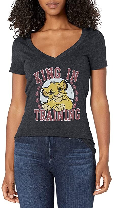 Fifth Sun Womens Lion Logo King Graphic V-Neck Tee