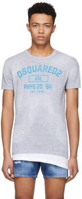 DSQUARED2 Grey Destroyed Crack Chic Dan T-Shirt