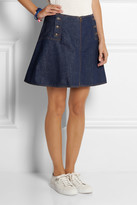 Thumbnail for your product : See by Chloe Flared stretch-denim mini skirt