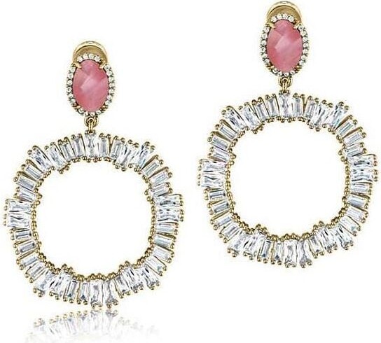 ZAXIE by Stefanie Taylor Pink Crystal Earrings