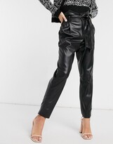 Thumbnail for your product : BB Dakota PU high-waist belted pants in black