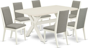 East West Furniture 6 - Person Solid Wood Dining Set