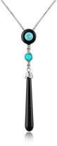 Thumbnail for your product : Del Gatto Diamond and Onyx Drop Pendant Necklace
