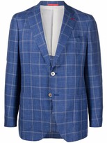 Thumbnail for your product : Isaia Check-Pattern Single-Breasted Blazer
