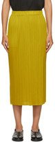 Thumbnail for your product : Pleats Please Issey Miyake Yellow Pleated Mid-Length Skirt