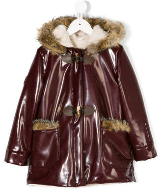 Lapin House furry trim jacket