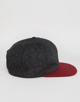 Thumbnail for your product : ASOS Snapback Cap In Burgundy & Charcoal Melton