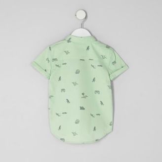 River Island Mini boys green beach short sleeve shirt