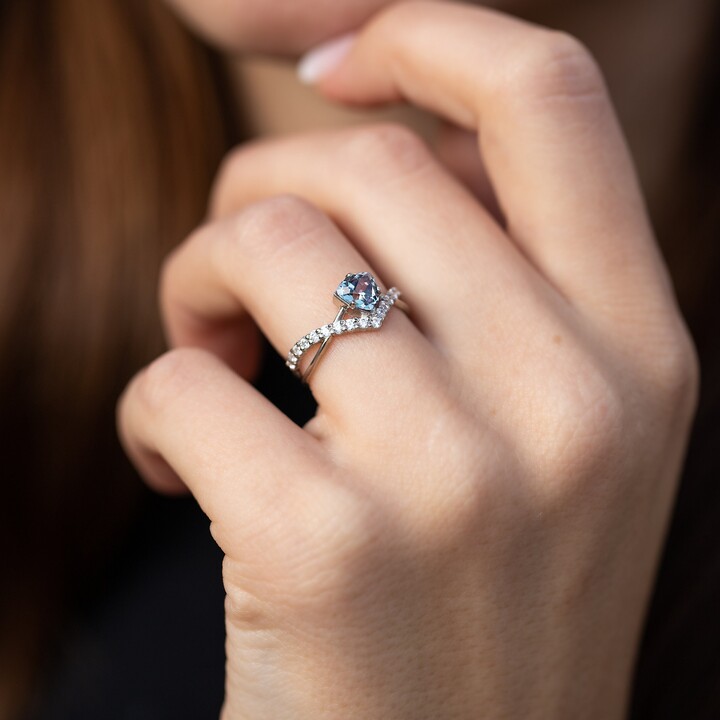 Etsy Alexandrite Engagement Ring Unique Alexandrite Promise Ring For Her Silver Anniversary Gift Her