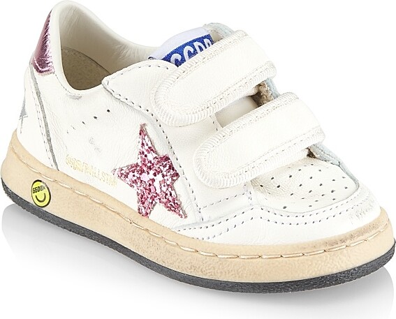 Golden Goose Baby Girl's & Little Girl's Ballstar Glitter Star Sneakers - White Pink - Size 12.5 (Child)
