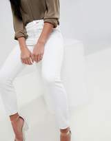 Thumbnail for your product : ASOS Petite DESIGN Petite Whitby low rise jeans in off white with contrast stitching
