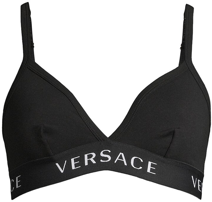 Versace Logo Triangle Bralette - ShopStyle Bras