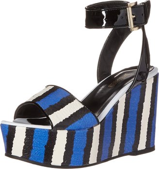Just Cavalli Striped Printed Leather and Patent Leather