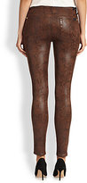 Thumbnail for your product : 7 For All Mankind Coated Snake-Print Skinny Jeans
