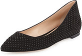 Thumbnail for your product : Gianvito Rossi Suede Crystal-Studded Ballerina Flat