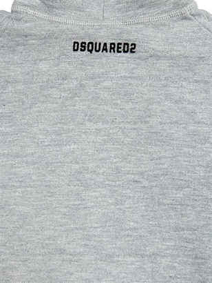 DSQUARED2 Flocked Printed Cotton Hooded Sweatshirt