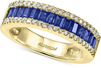 Effy Royale Bleu Sapphire (1 ct. t.w.) and Diamond (1/5 ct. t.w.) Ring in 14k Gold