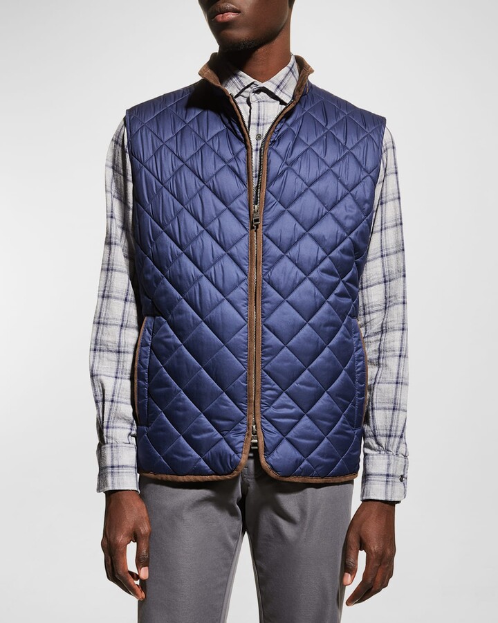 Quilted Navy Vest Mens | Shop the world's largest collection of 