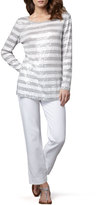 Thumbnail for your product : Joan Vass Sequined Striped Tunic, Women's