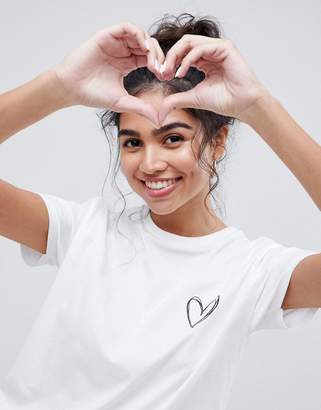 ASOS Design T-Shirt With Scribble Heart