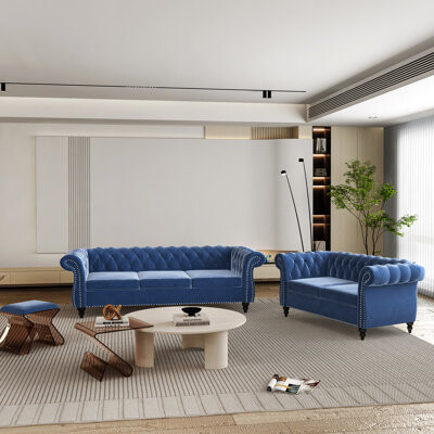 Emara 2 Piece Velvet Living Room Set
