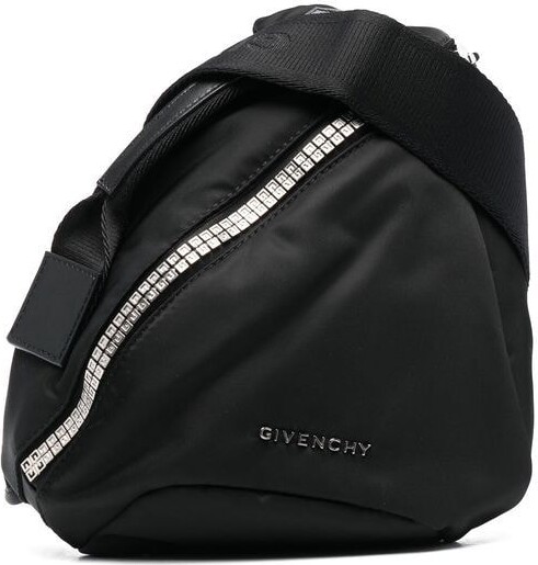 Black Color Triangle Nylon Shoulder Bag for Women Adjustable