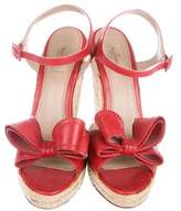 Thumbnail for your product : Valentino Leather Espadrille Wedges