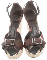 Thumbnail for your product : Burberry Check Espadrille Wedges