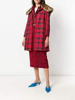 Thumbnail for your product : No.21 faux fur-collar checked coat