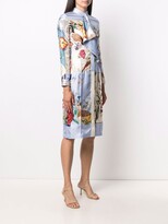 Thumbnail for your product : Ferragamo Scrapbook-print silk dress