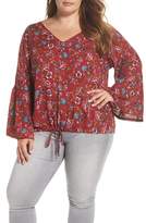 Thumbnail for your product : Angie Print Drawstring Hem Top