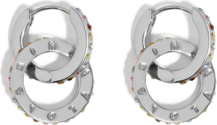Bimba y Lola Double-Logo Hoop Earrings