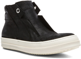 Thumbnail for your product : Rick Owens Island Dunk Distressed Leather Sneakers